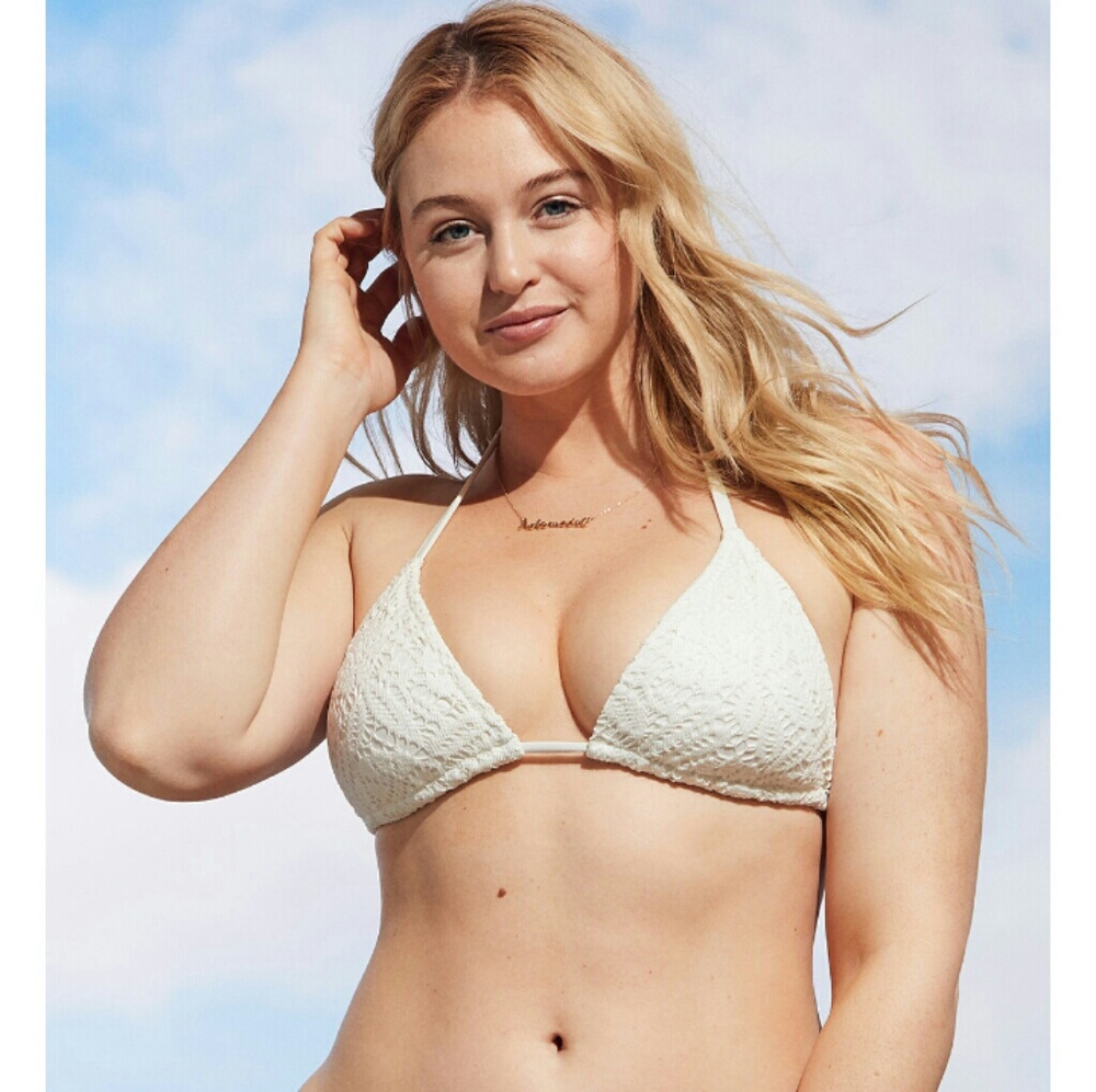 American Eagle/ Aerie white crochet bikini set